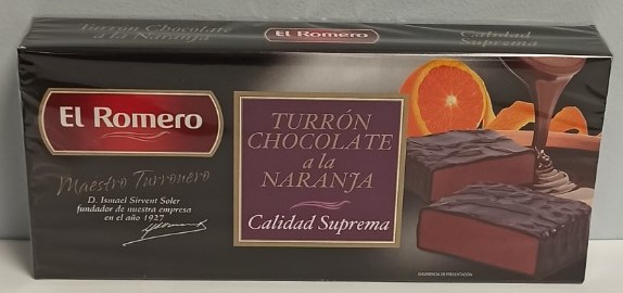 TURRON CHOCOL.NARANJA ELROMERO 200G C.SUPR.